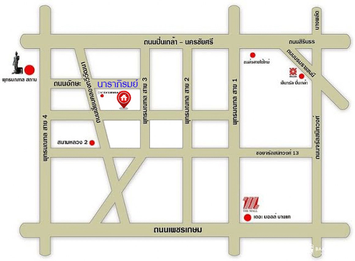 บ้านมือสองตกแต่งใหม่ โครงการ นาราภิรมย์ พุทธมณฑลสาย3 ตกแต่งหรูหรา เนื้อที่ 108.2 ตร.ว. พื้นที่ใช้สอย 257.32 ตร.ม. ฟังก์ชัน 4 ห้องนอน 3 ห้องน้ำ 1 ห้องอเนกประสงค์ จอดรถได้ 2 คัน บนทำเลเชื่อมต่อเมือง ใกล้เซ็นทรัลศาลายา, เดอะมอลล์บางแค และทางคู่ขนานลอยฟ้าบรมราชชนนี รายล้อมด้วยสิ่งอำนวยความสะดวกครบ